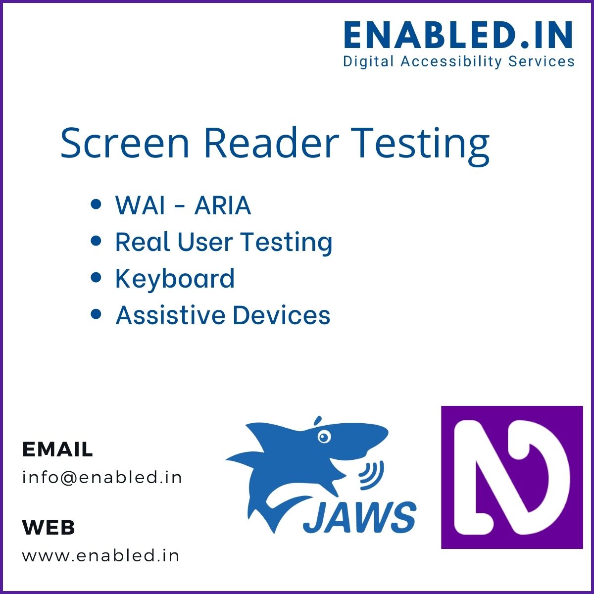 Screen Reader Testing - JAWS and NVDA