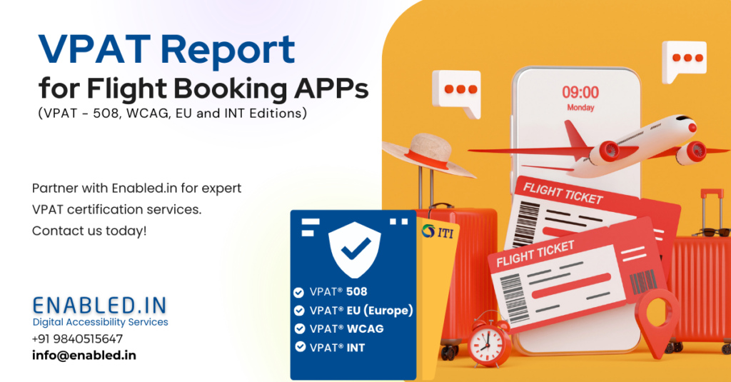 VPAT for Flight Booking APP – Guide to Accessibility Certification (Section 508, WCAG, EU/EAA)