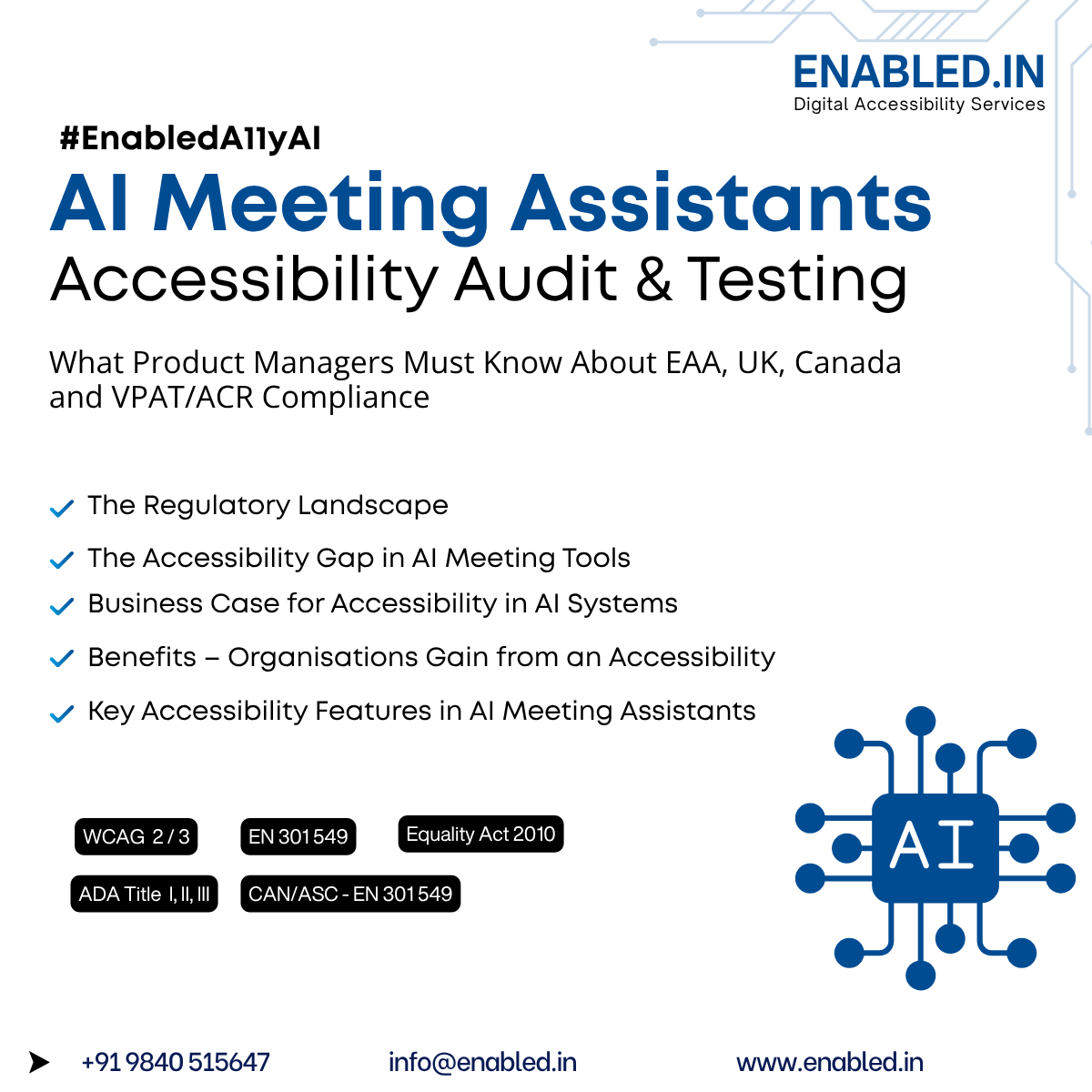 AI Meeting Assistants Accessibility Audit: What Product Managers Must Know About EAA, UK, Canada and VPAT Compliance