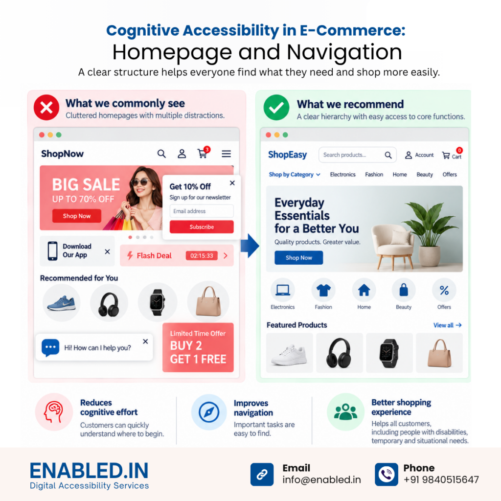 Cognitive Accessibility in E-Commerce
Homepage and Navigation