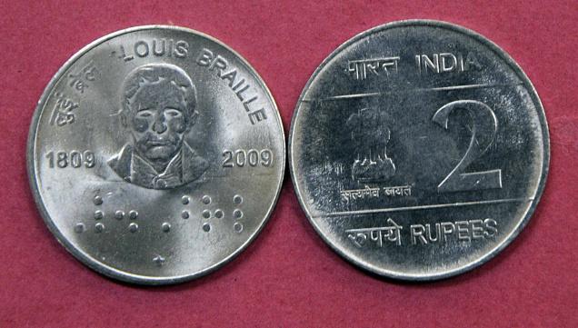 Braille on Indian currency notes