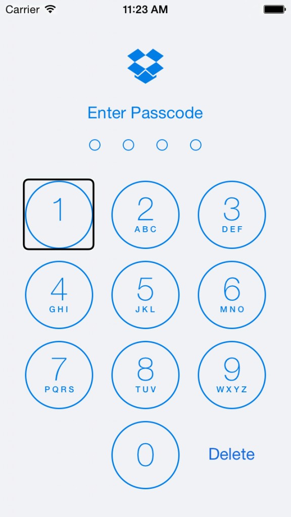 iOS VoiceOver Passcode Screen : Dropbox