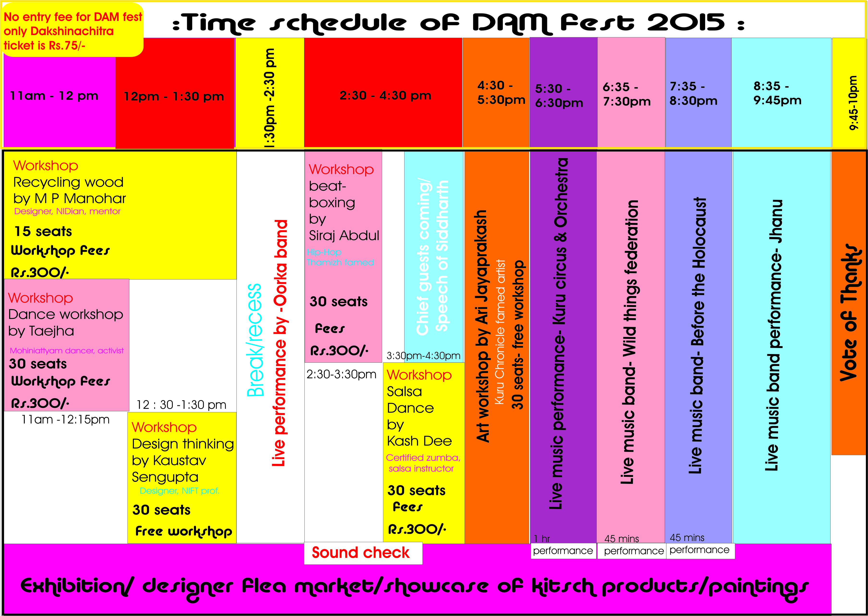 Dam festival schedules 2015