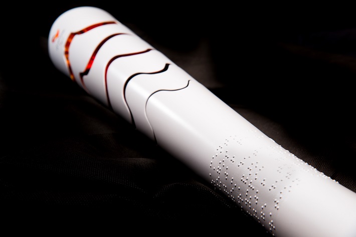 Paralympic Torch - The torch has the Paralympic values inscribed in Braille along its side (Photo: Rio 2016/Alex Ferro)
