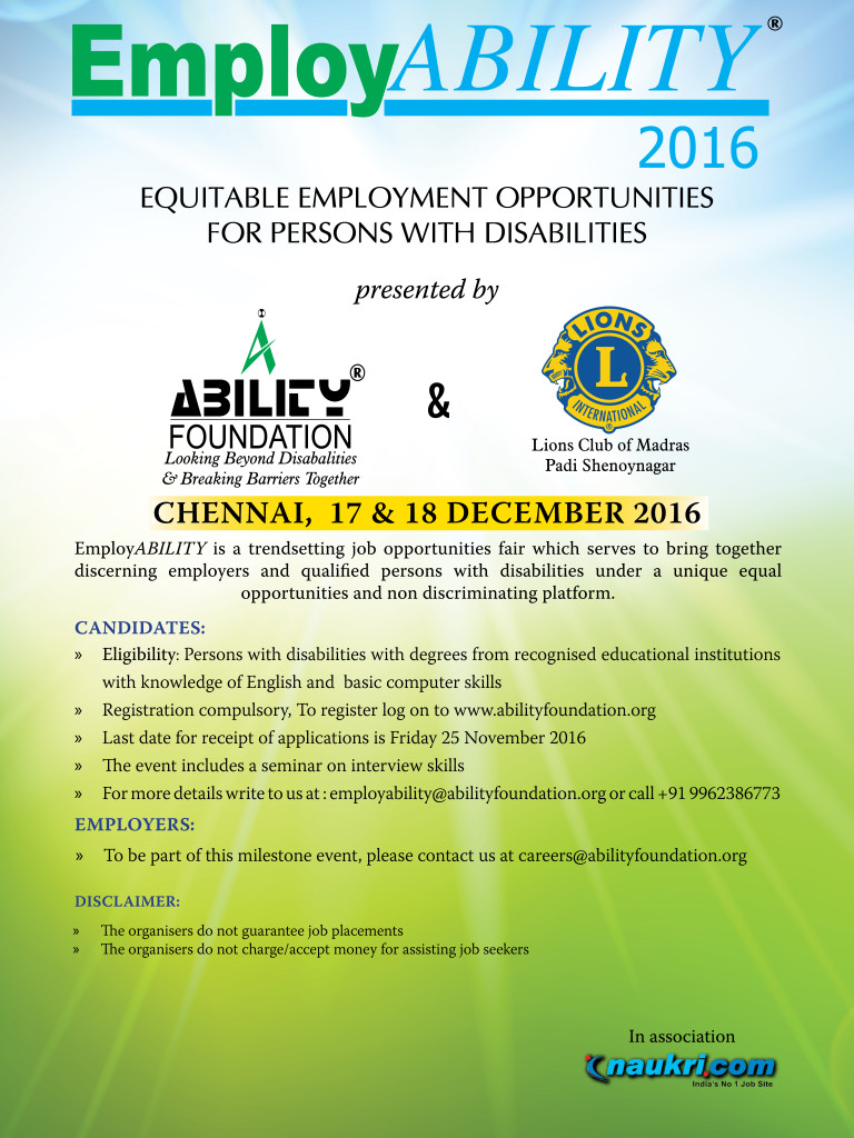 employability 2016 - ability foundation - job fair for people with disabilities 