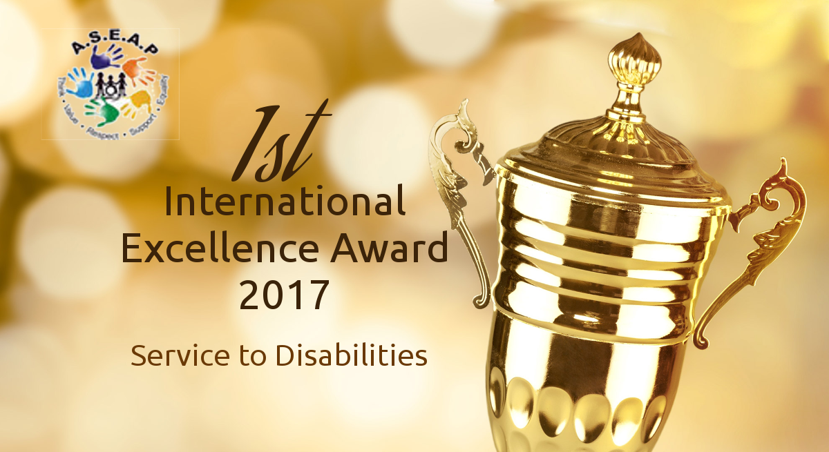 1st International Excellence Award 2017 for Service to Disabilities