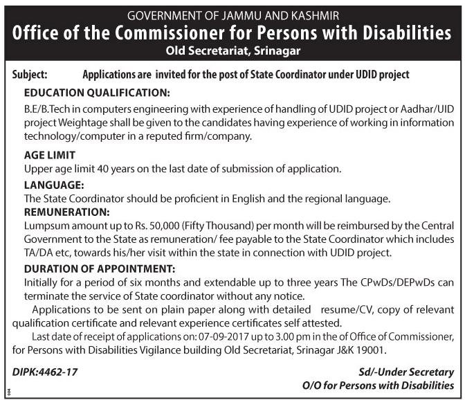 office of the commissioner for persons with disabilities