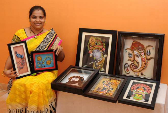 paper quilling artiste Gunavathi Chandrasekaran images - Gunas Paper Quilling