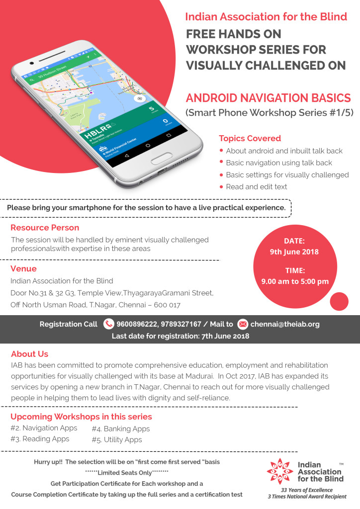 Android Navigation Basics Training Workshop for Visually Challenged