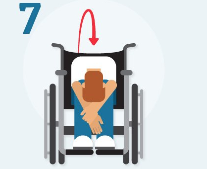 Stretching exercises for wheelchair users - bend forward