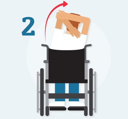 Stretching exercises for wheelchair users - left elbow hand