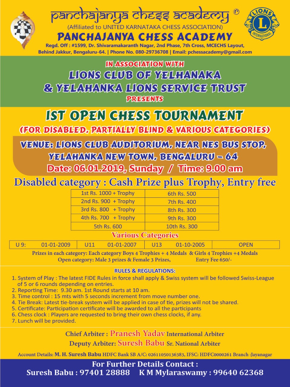 1st open chess tournament-disabled