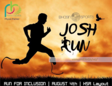 Josh run is an initiative of Smileys in association with Bhasin Sports to create awareness about including persons with disability in mainstream society and promoting fitness among persons with disability.