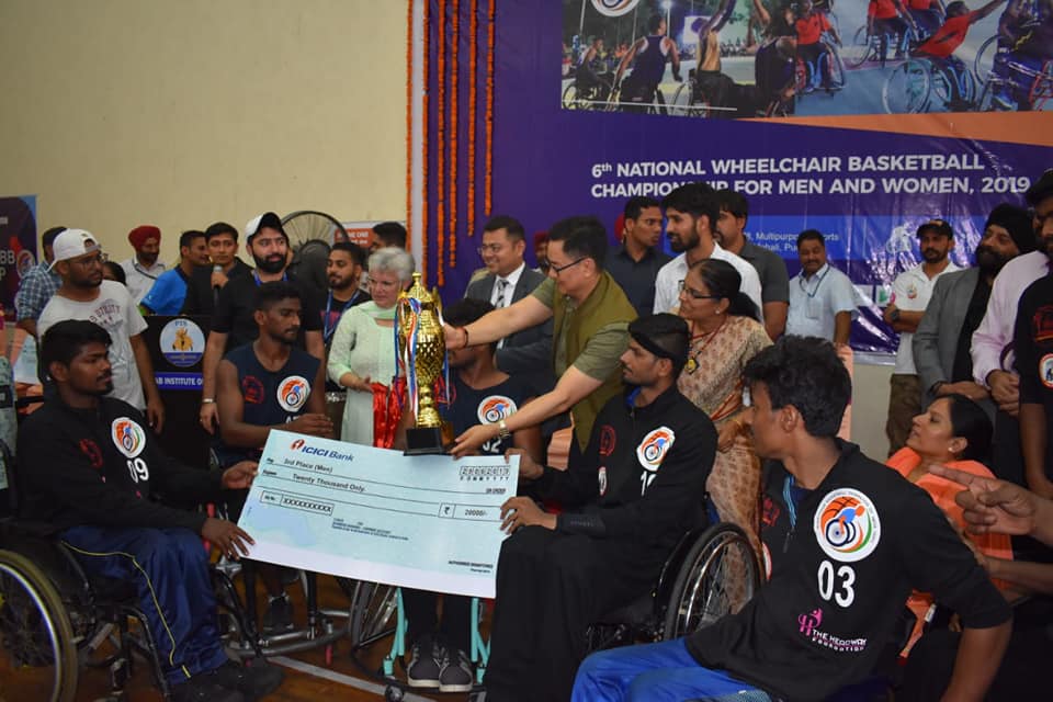 Tamil Nadu Wheelchair Basketball Men team won the bronze medal