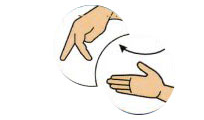 Go to compartment - sign language symbol