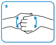 this image explain, backs of fingers to opposing palms with fingers interlocked 