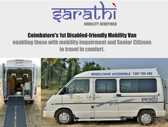 Sarathi wheelchair taxi - Wheelchair accessible taxis in India