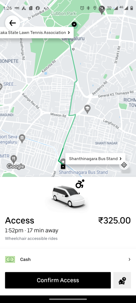 Uber access - wheelchair taxi- Wheelchair accessible taxi in India