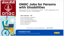 ONGC Jobs for Persons with disabilities-May2022