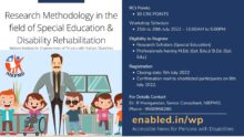 Research Methodology in the field of Special Education & Disability Rehabilitation-NIEPMD