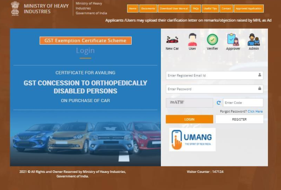 GST concession to orthopedially disabled persons on purchase of car. CST Exemption Certificate Scheme . Petrol-LPG 1200CC; Diesel Car 1500CC. 